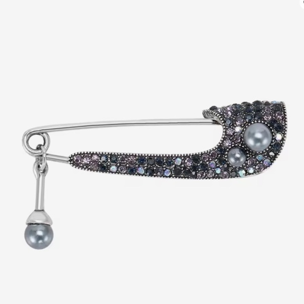 New Marcasite and Pearl Sweater Pin